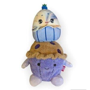 2 Blueberry Muffin Plush Squishmallows BumBumz Lot Toy Food Bakery Stuffed Scent